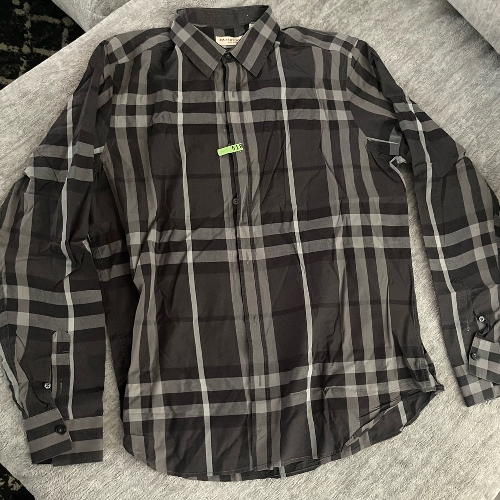 Burberry Black and Gray Striped Shirt